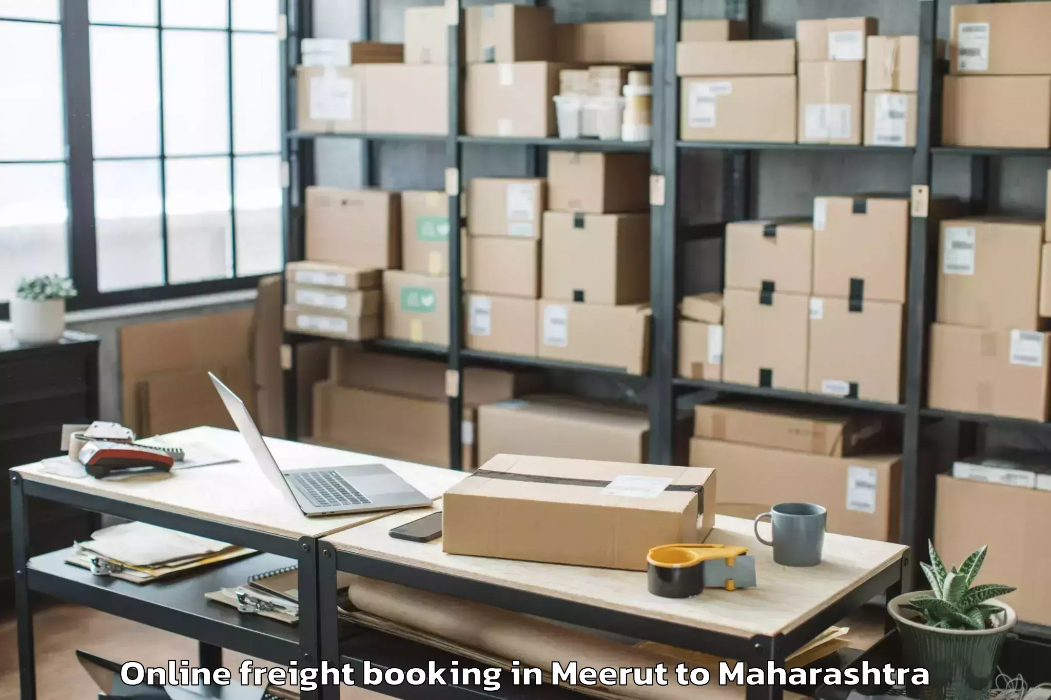 Quality Meerut to Korpana Online Freight Booking